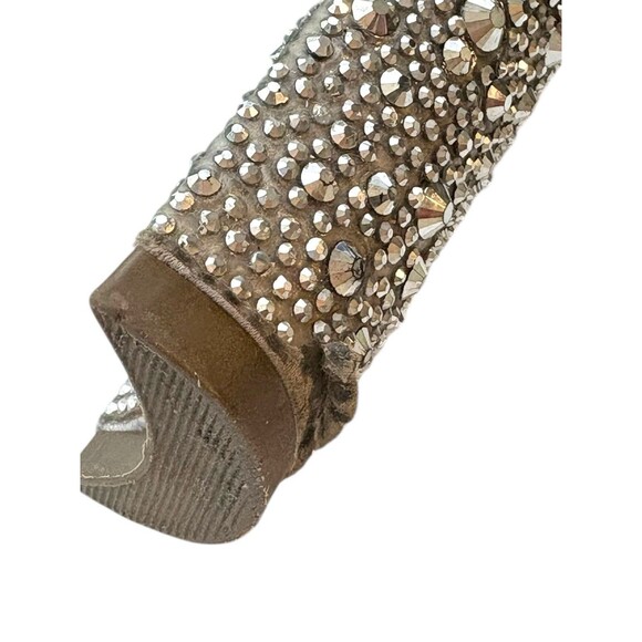 Betsey Johnson Blue SB-Rina Silver Rhinestone Block Heel Sandals Size 6 - Picture 9 of 12